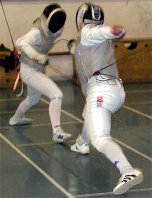 Gap Hautes-Alpes Escrime, entra�nement avec l'�quipe de France Police nationale, f�vrier 2007