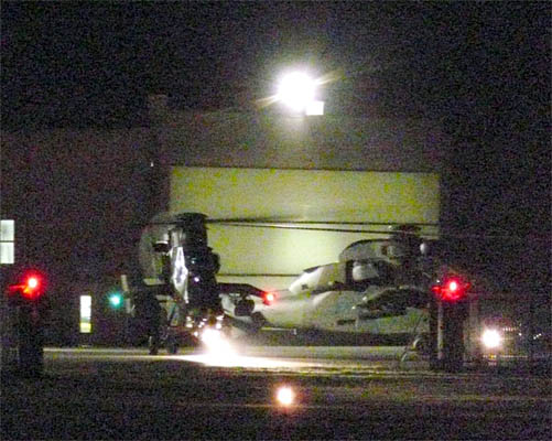 Gap-Tallard, Escadrille de haute montagne, d�part de nuit de deux h�licopt�res Tigre EC 665 HAP